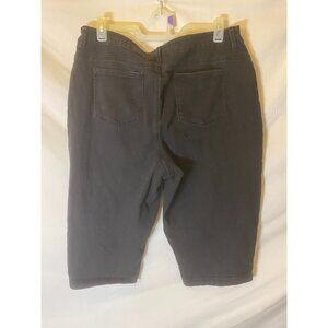 Time and Tru Womens Capri Cropped Jeggings Black Plus Size 2X XXL 20W 20 Stretch